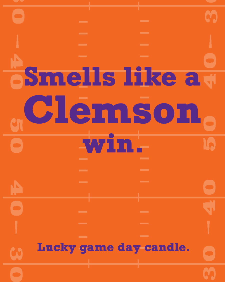 Clemson Football - "Smells like a Clemson win" scented candle (13.75 oz)
