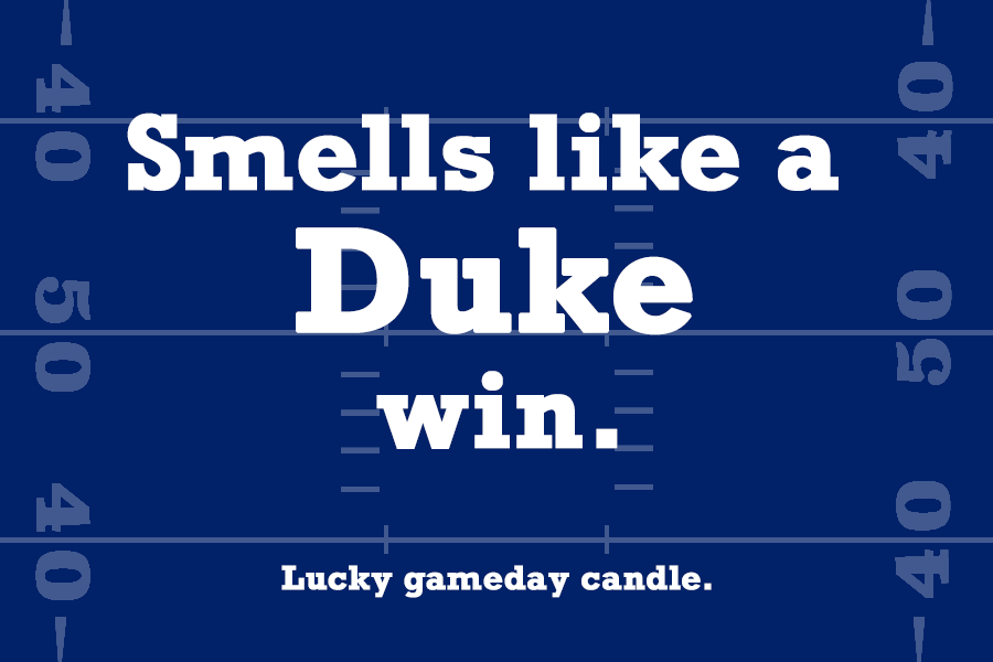 Duke Football - "Smells like a Duke win" scented candle (9 oz)