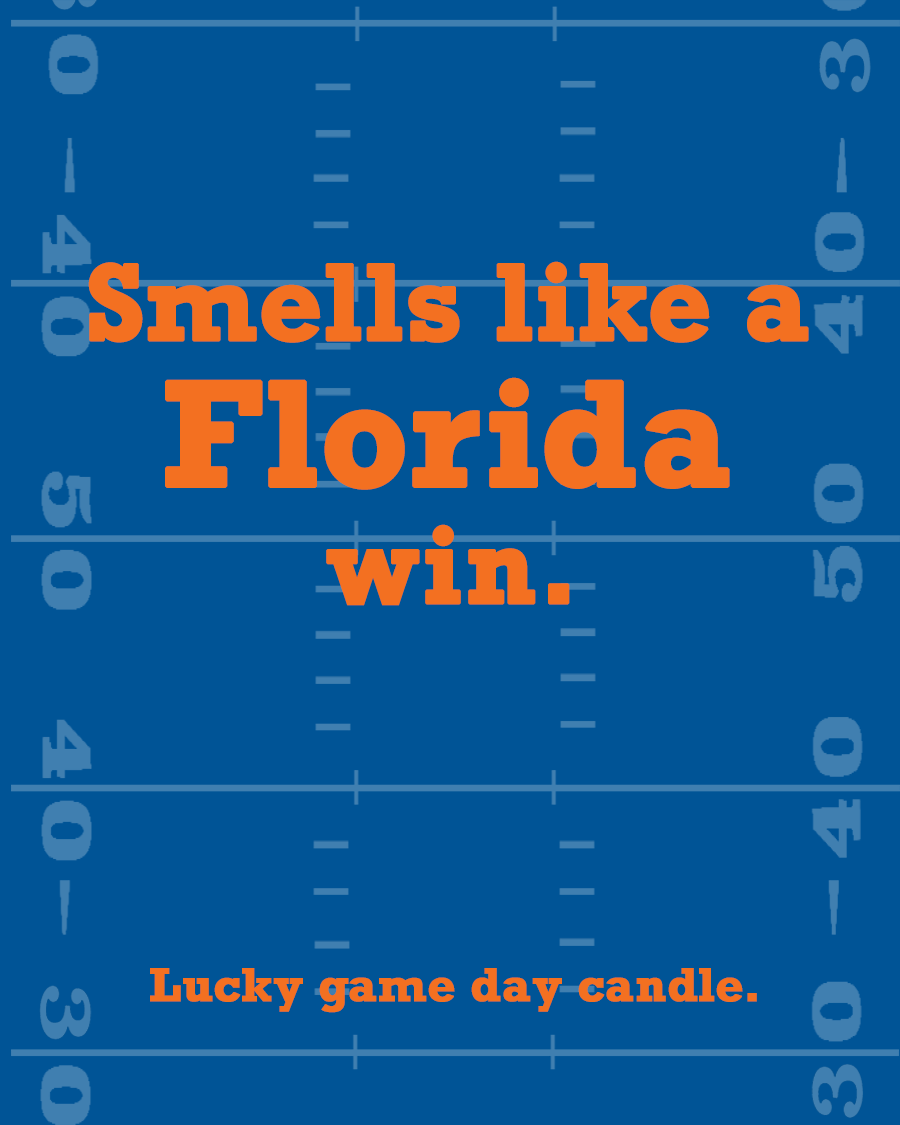 Florida Football - "Smells like a Florida win" scented candle (13.75 oz)