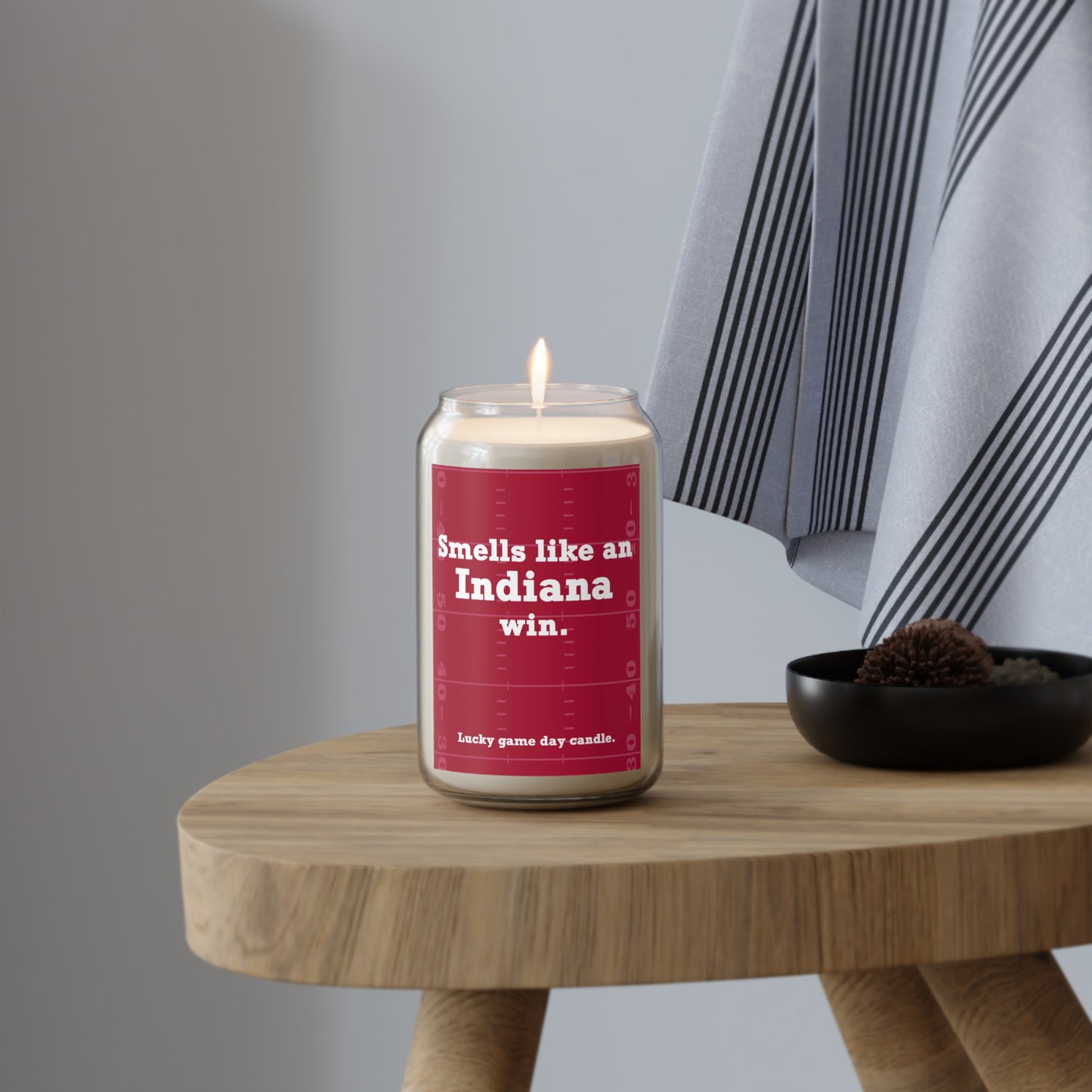 Indiana Football - "Smells like an Indiana win" scented candle (13.75 oz)
