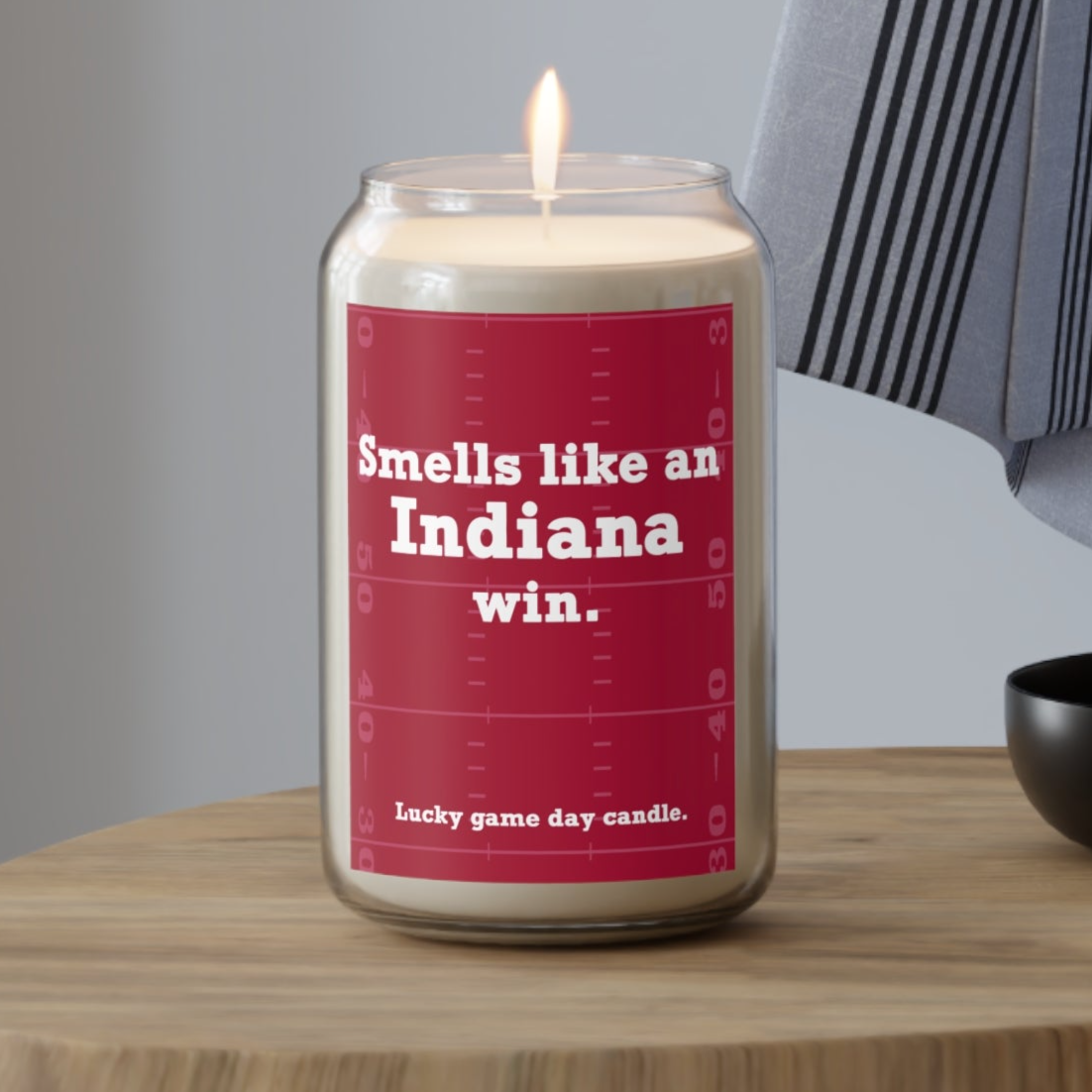 Indiana Football - "Smells like an Indiana win" scented candle (13.75 oz)