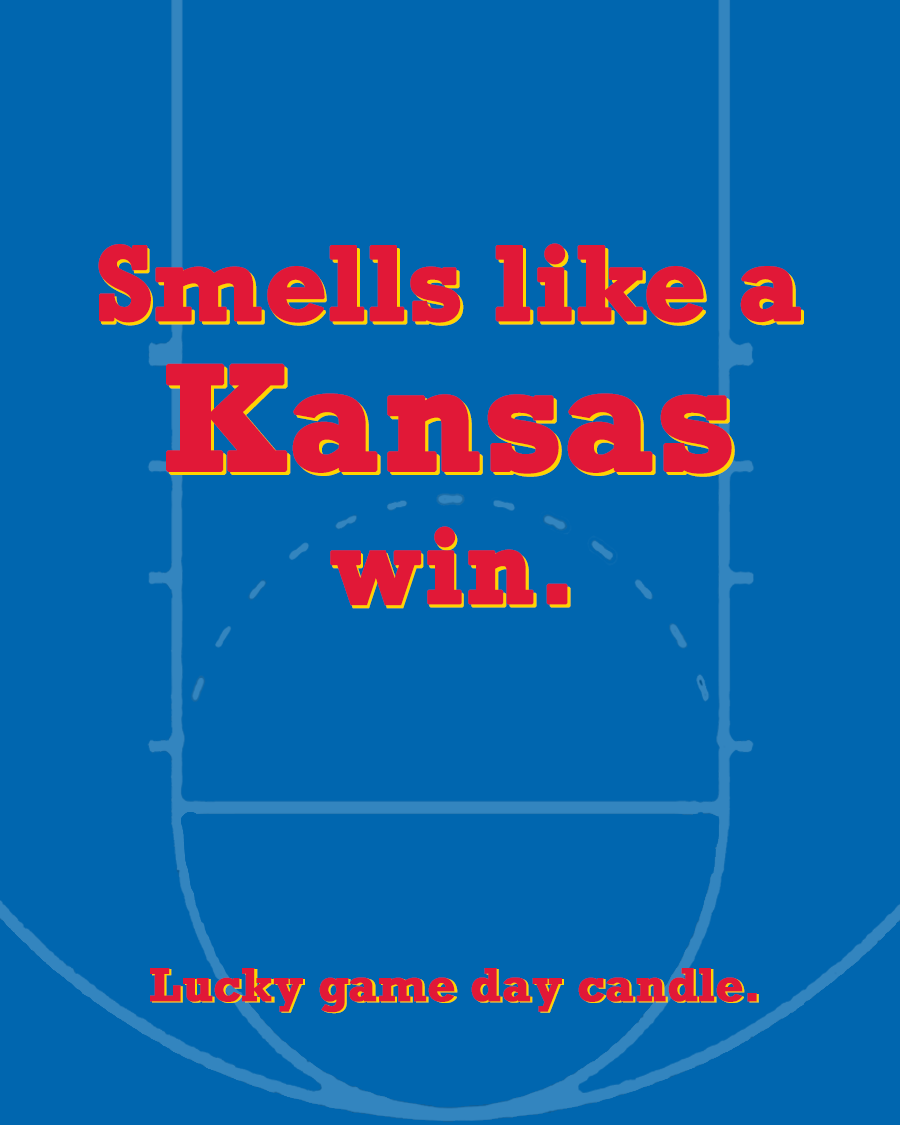 Kansas Basketball - "Smells like a Kansas win" scented candle (13.75 oz)