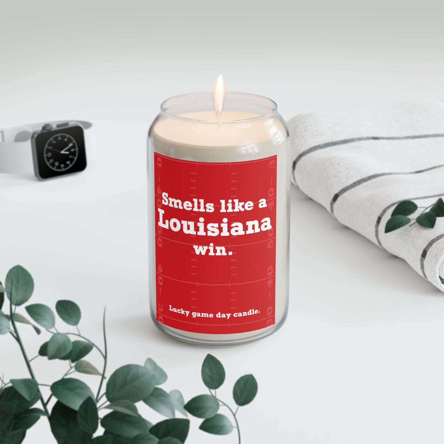 Louisiana Football - "Smells like a Louisiana win" scented candle (13.75 oz)
