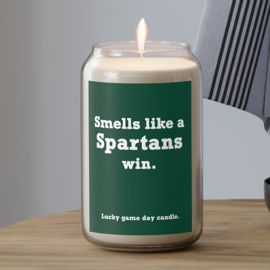 Michigan State - "Smells like a Spartans win" scented candle (13.75)