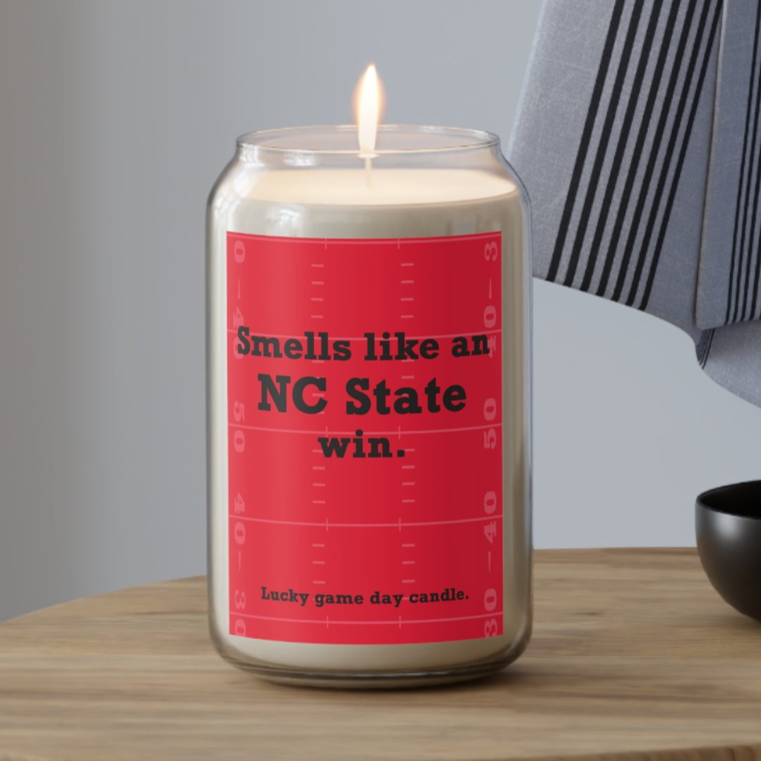 NC State Football - "Smells like an NC State win" scented candle (13.75 oz)
