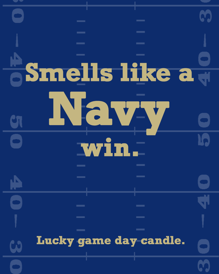 Navy Football - "Smells like a Navy win" scented candle (13.75 oz)
