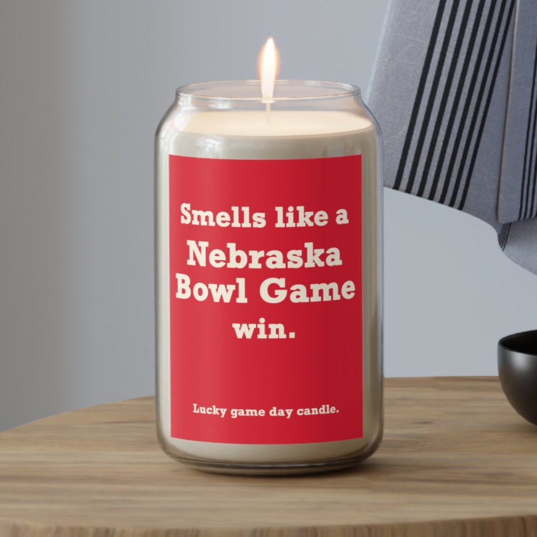 Nebraska Bowl Game - "Smells like a Nebraska Bowl Game win" scented candle (13.75 oz)