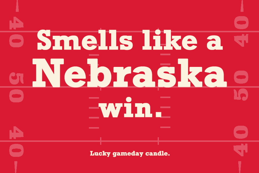 Nebraska Football - "Smells like a Nebraska win" scented candle (9 oz)
