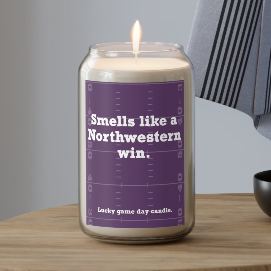 Northwestern Football - "Smells like a Northwestern win" scented candle (13.75 oz)