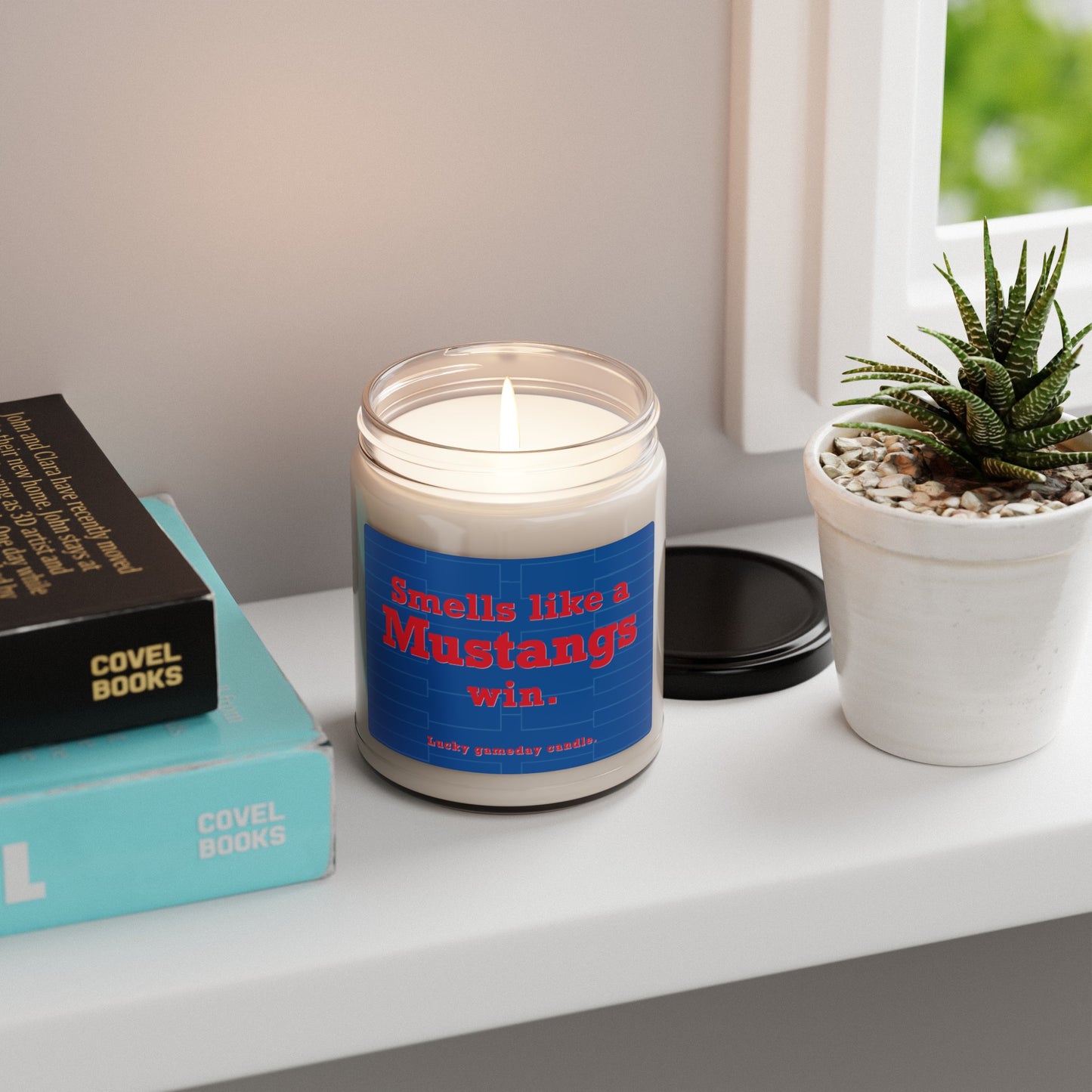 SMU Basketball - "Smells like a Mustangs win" scented candle (9 oz)