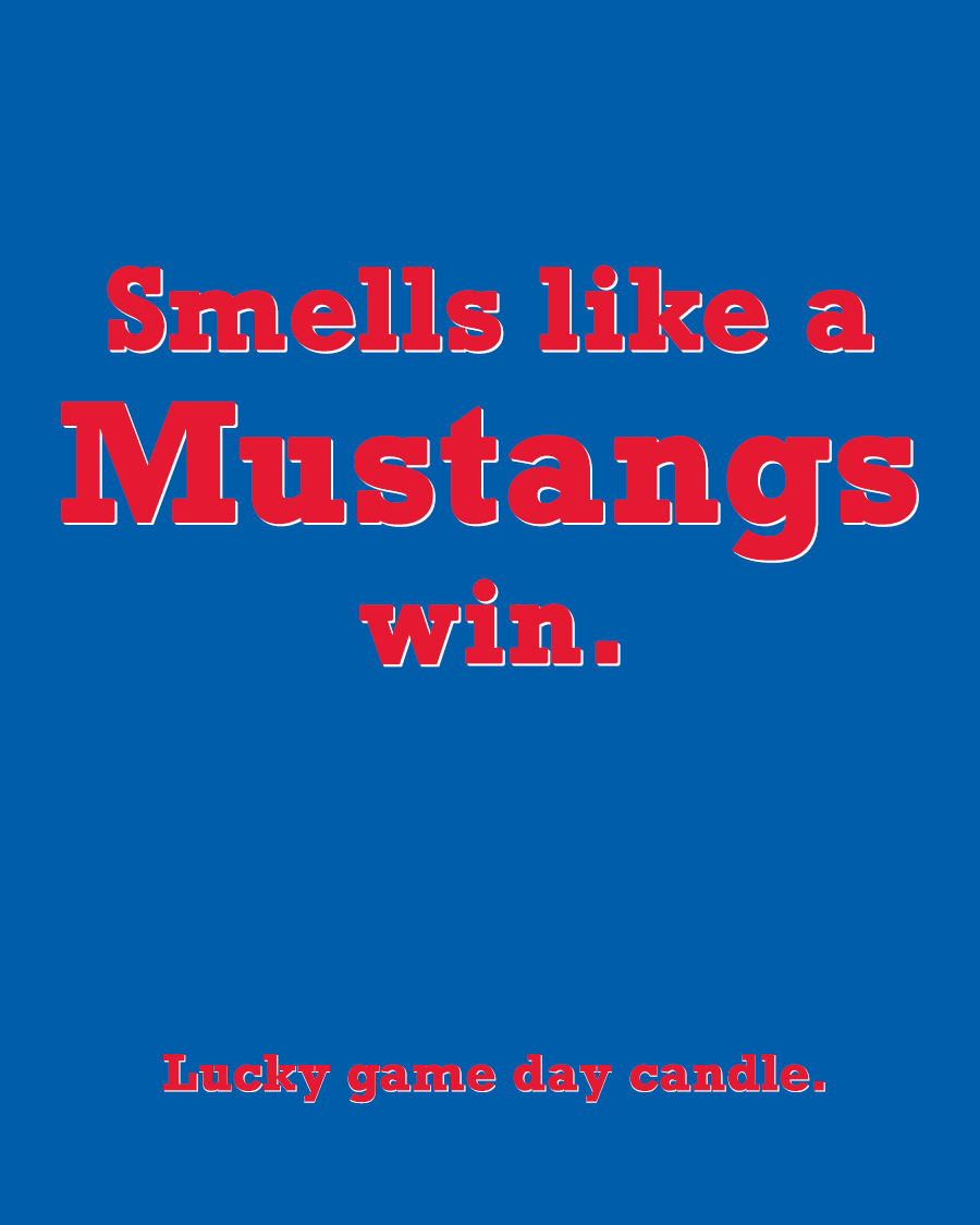 SMU - "Smells like a Mustangs win" scented candle (13.75 oz)