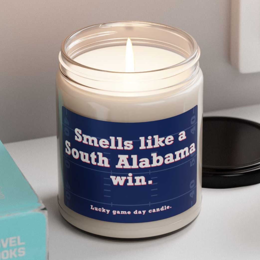 South Alabama Football - "Smells like a South Alabama win" scented candle