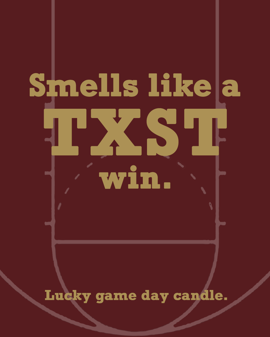 Texas State Basketball - "Smells like a TXST win" scented candle (13.75 oz)