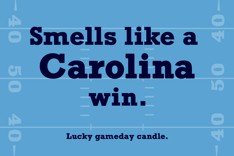 UNC Football - "Smells like a Carolina win" scented candle (9 oz)