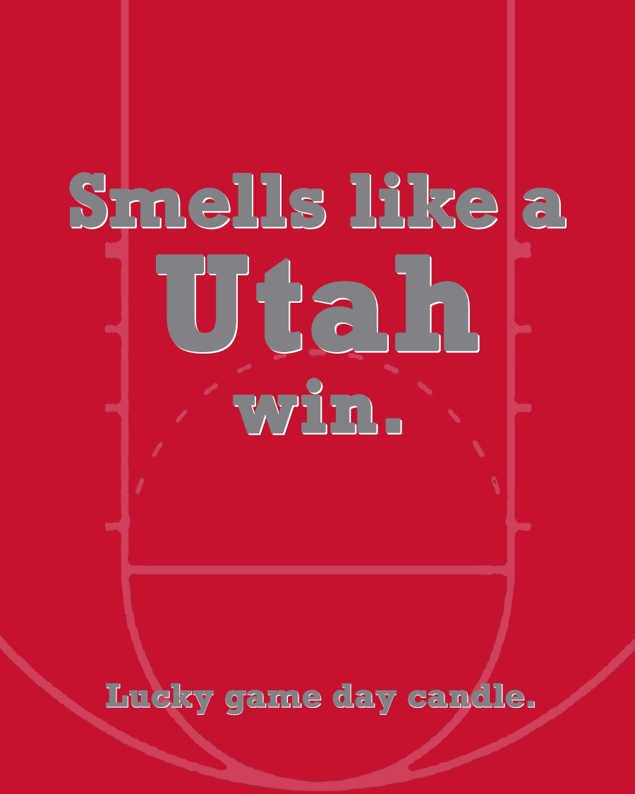 Utah Basketball - "Smells like a Utah win" scented candle (13.75 oz)