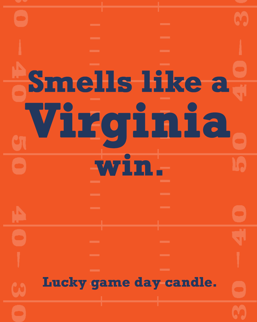 Virginia Football - "Smells like a Virginia win" scented candle (13.75 oz)