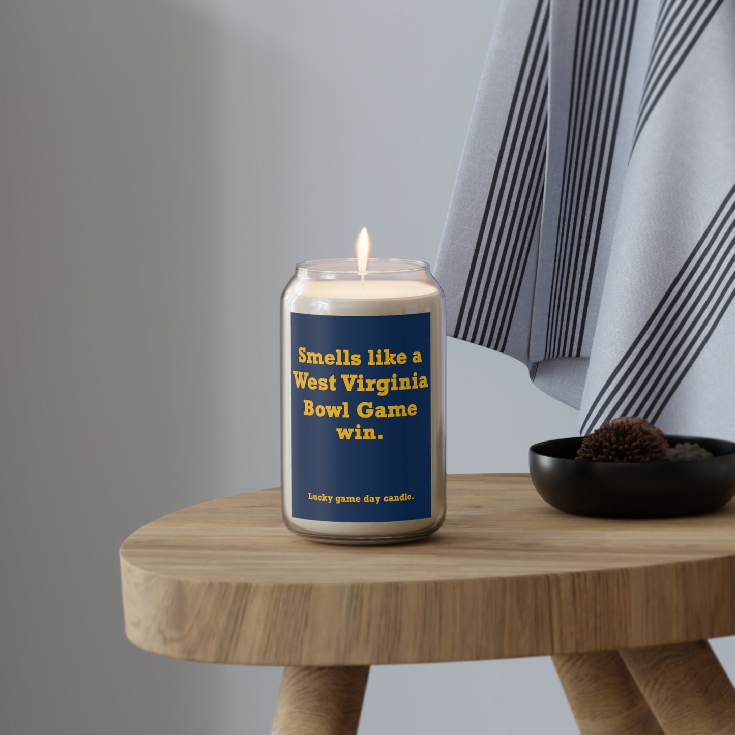 West Virginia Bowl Game - "Smells like a West Virginia Bowl Game win" scented candle (13.75 oz)