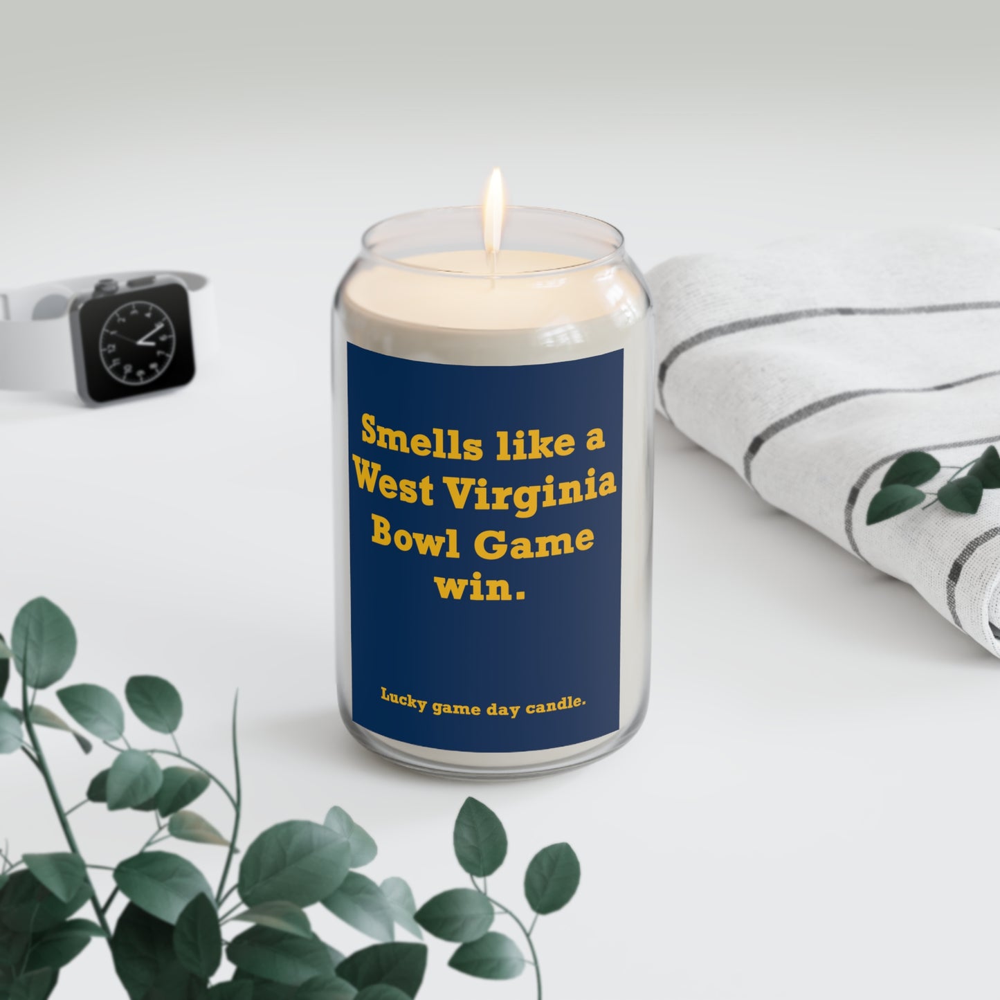West Virginia Bowl Game - "Smells like a West Virginia Bowl Game win" scented candle (13.75 oz)
