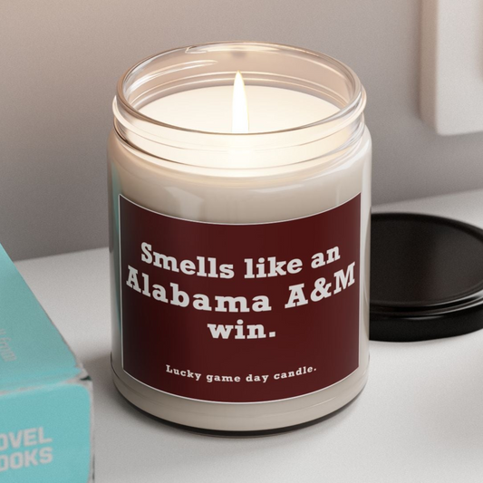 Alabama A&M Football - "Smells like an Alabama A&M win" scented candle (9 oz)