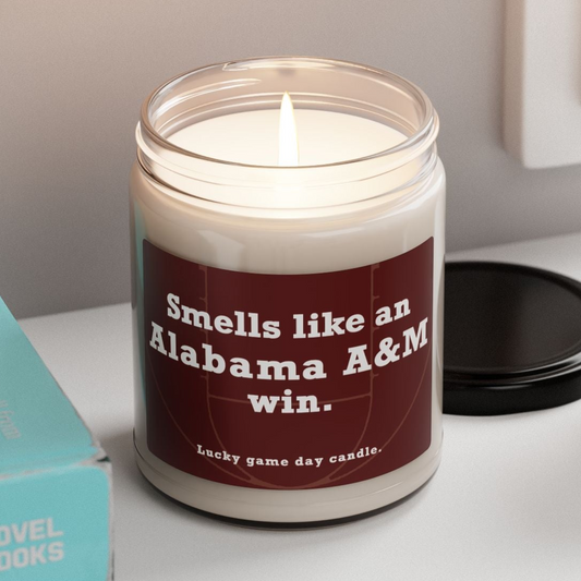 Alabama A&M Basketball - "Smells like an Alabama A&M win" scented candle (9 oz)