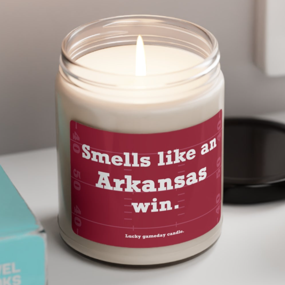 Arkansas Football - "Smells like an Arkansas" scented candle (9 oz)