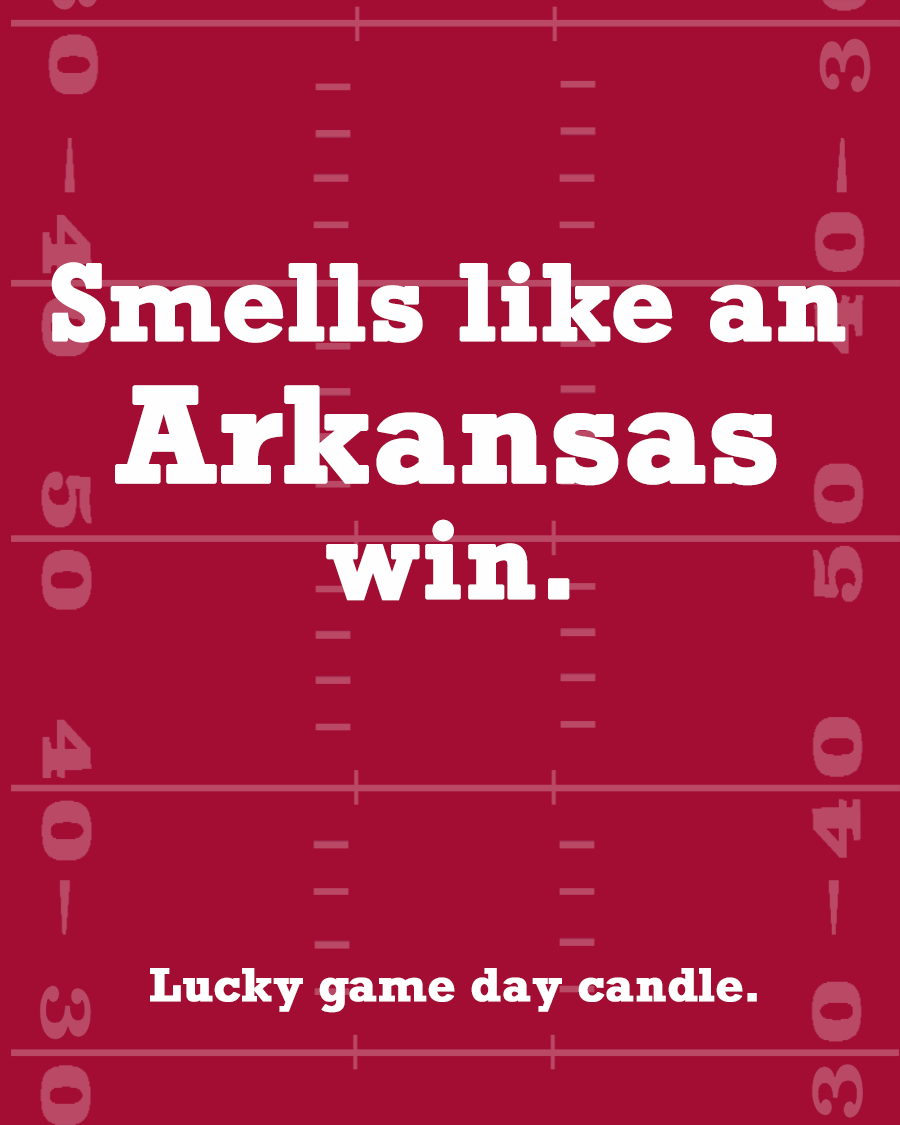 Arkansas Football - "Smells like an Arkansas win" scented candle (13.75 oz)