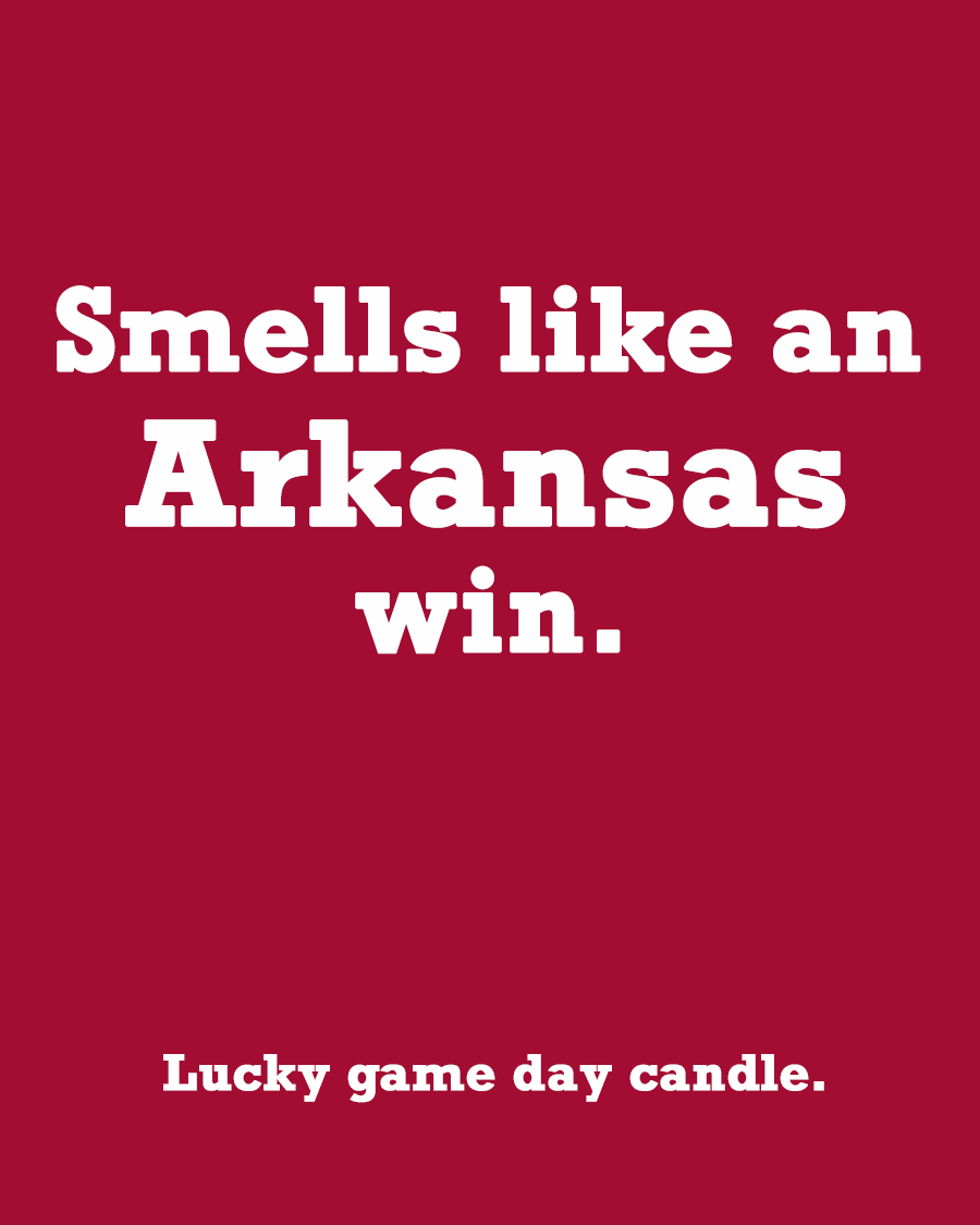 Arkansas - "Smells like an Arkansas win" scented candle (13.75 oz)