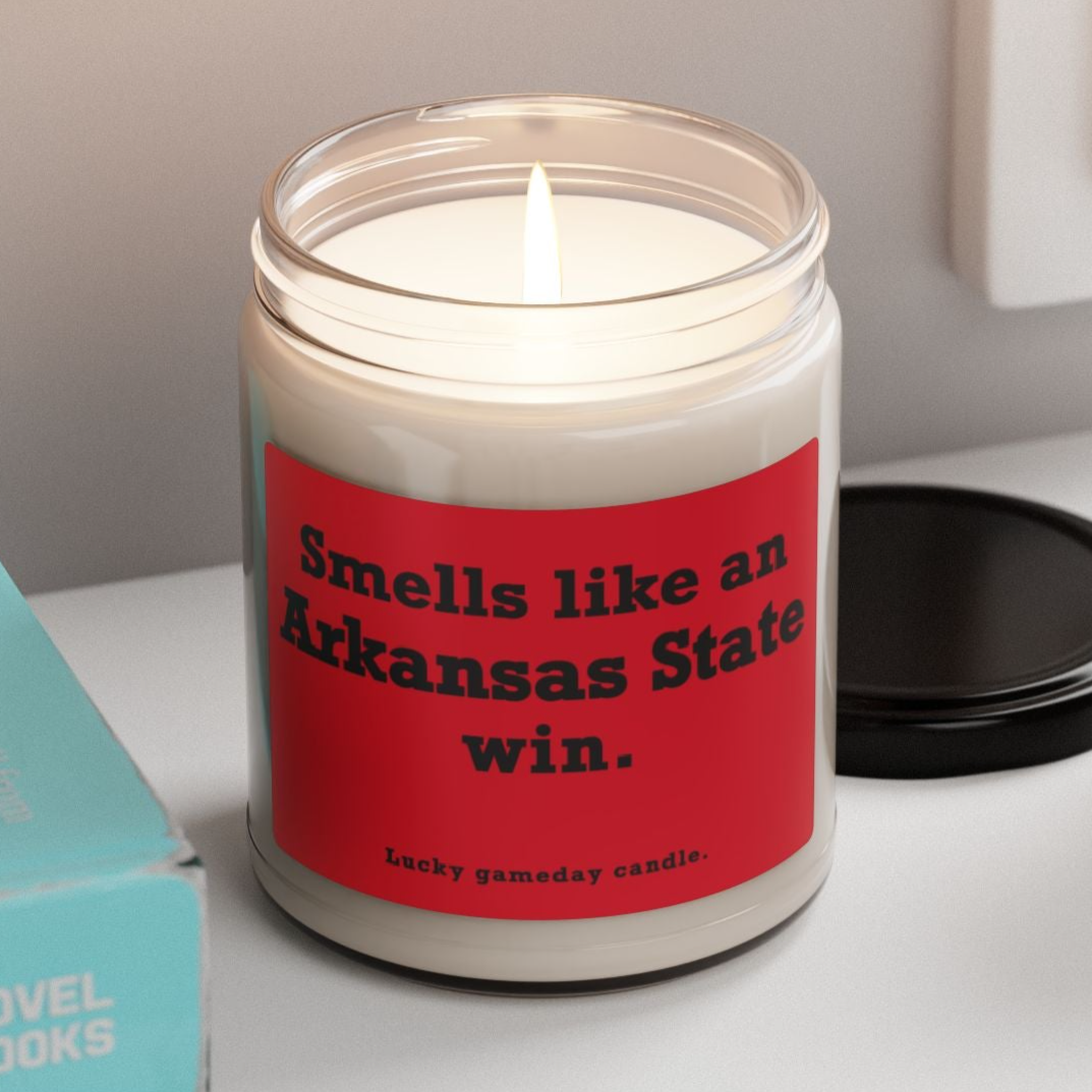 Arkansas State - "Smells like an Arkansas State win" scented candle (9oz)