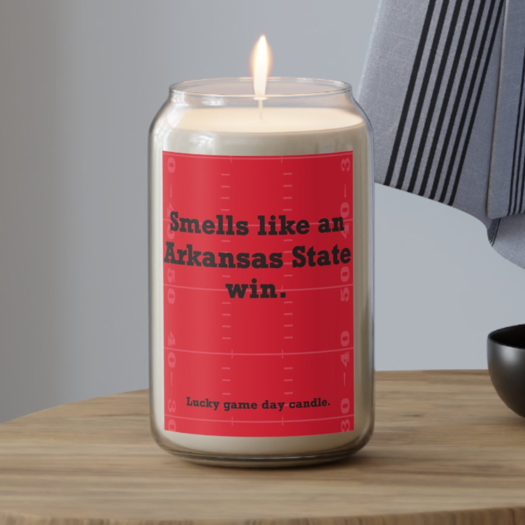 Arkansas State Football - "Smells like an Arkansas State win" scented candle (13.75 oz)