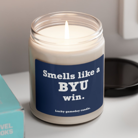 BYU - "Smells like a BYU win" scented candle (9 oz)