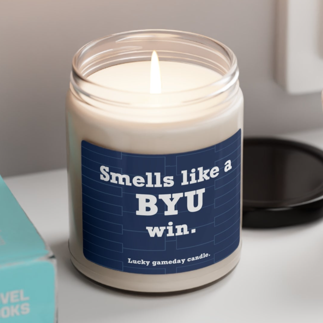 BYU Basketball - "Smells like a BYU win" scented candle (9 oz)