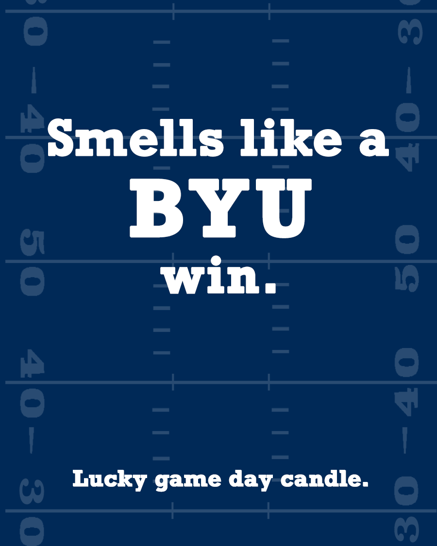 BYU Football - "Smells like a BYU win" scented candle (13.75 oz)