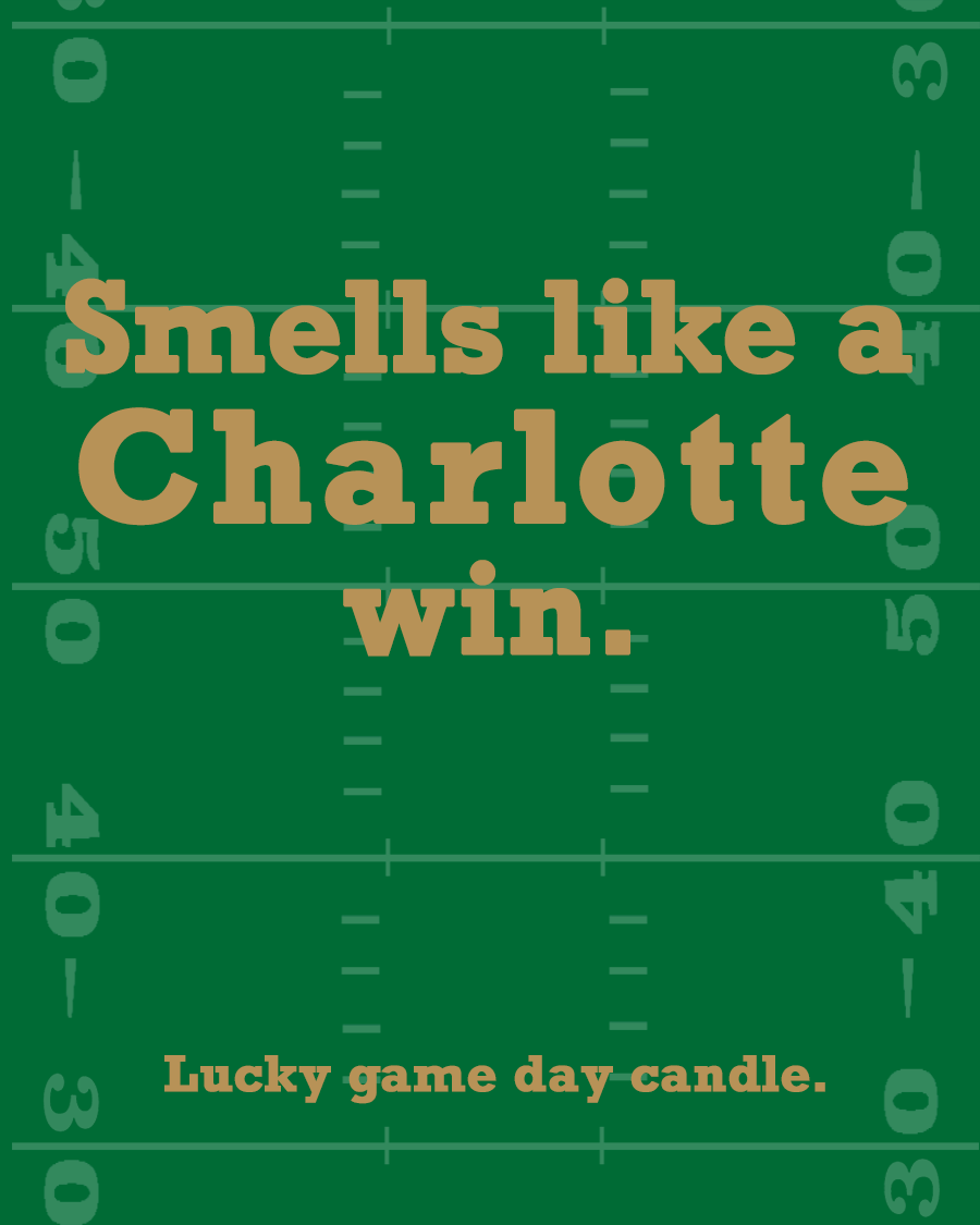 Charlotte Football - "Smells like a Charlotte win" scented candle (13.75 oz)