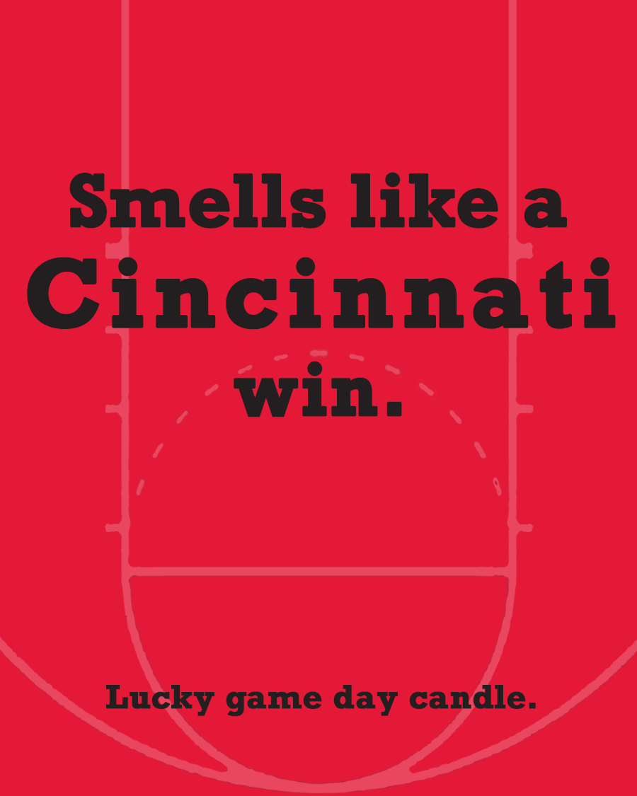 Cincinnati Basketball - "Smells like a Cincinnati win" scented candle (13.75 oz)