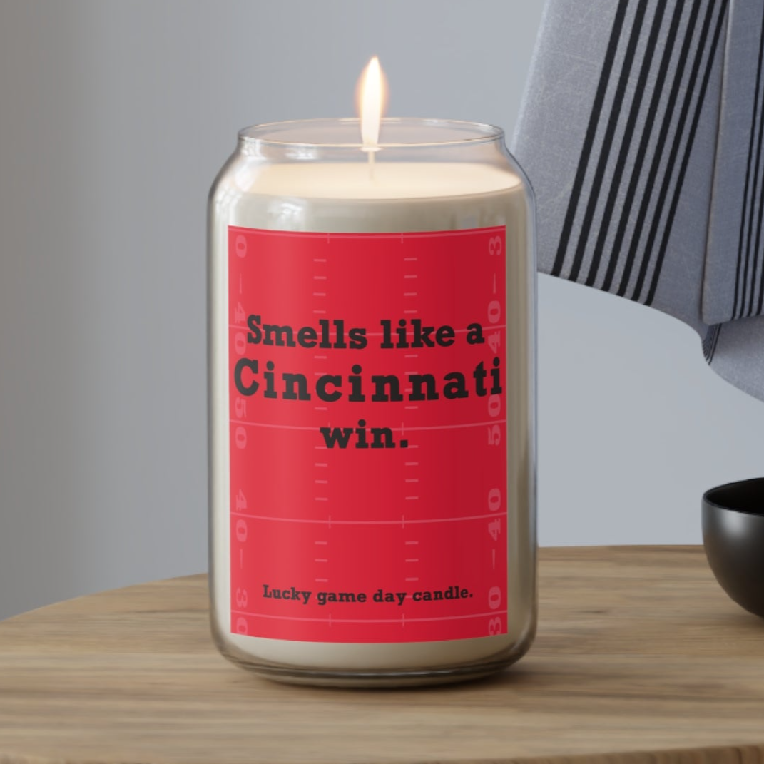 Cincinnati Football - "Smells like a Cincinnati win" scented candle (13.75 oz)