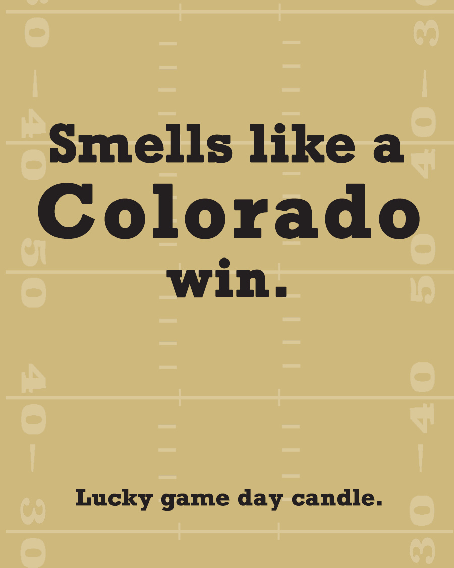 Colorado Football - "Smells like a Colorado win" scented candle (13.75 oz)