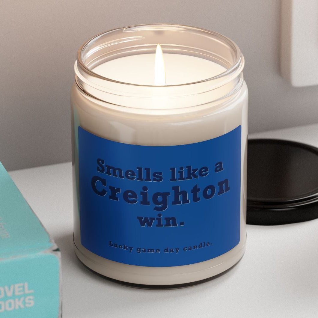 Creighton Football - "Smells like a Creighton win" scented candle (9 oz)
