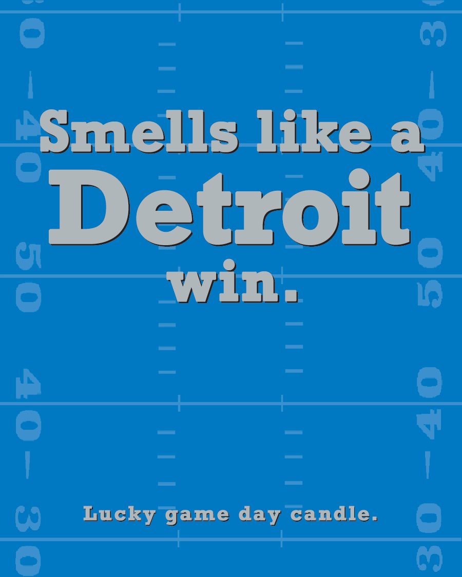 Detroit Football - "Smells like a Detroit win" scented candle (13.75 oz) (field)