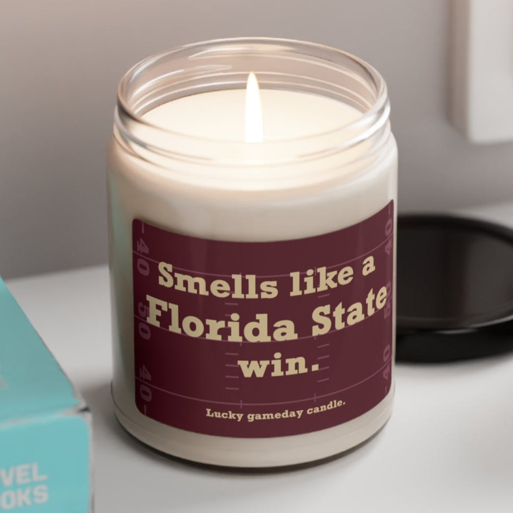 Florida State Football - "Smells like a Florida State win" scented candle (9 oz)