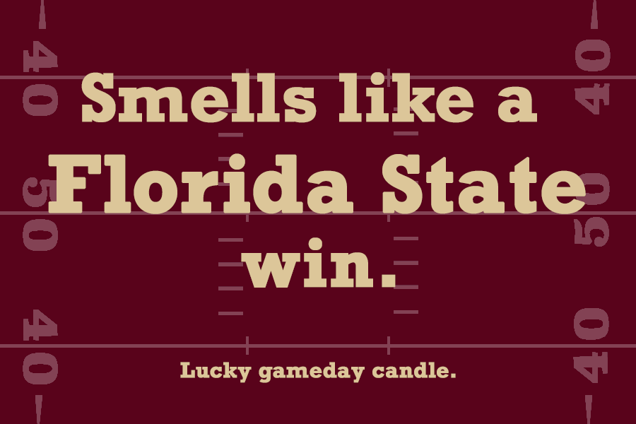 Florida State Football - "Smells like a Florida State win" scented candle (9 oz)