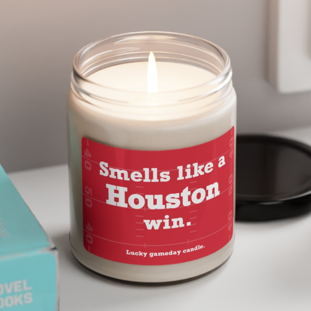 Houston Football - "Smells like a Houston win" scented candle (9 oz)