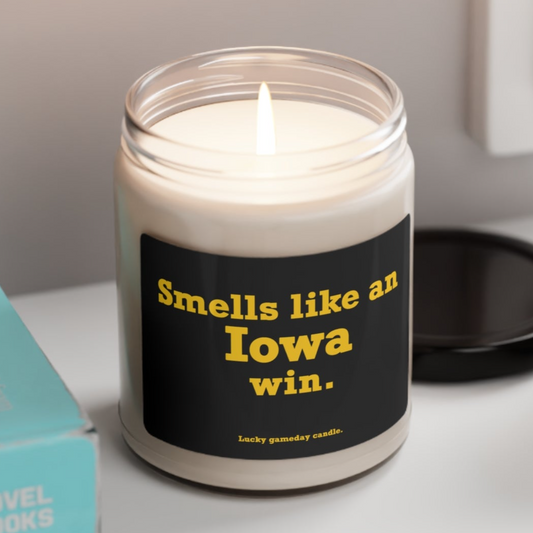 Iowa - "Smells like an Iowa win" scented candle (9 oz)