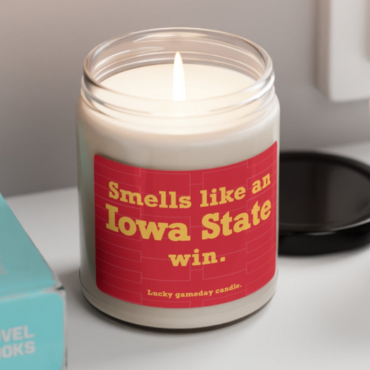 Iowa State Basketball - "Smells like an Iowa State win" scented candle (9 oz)