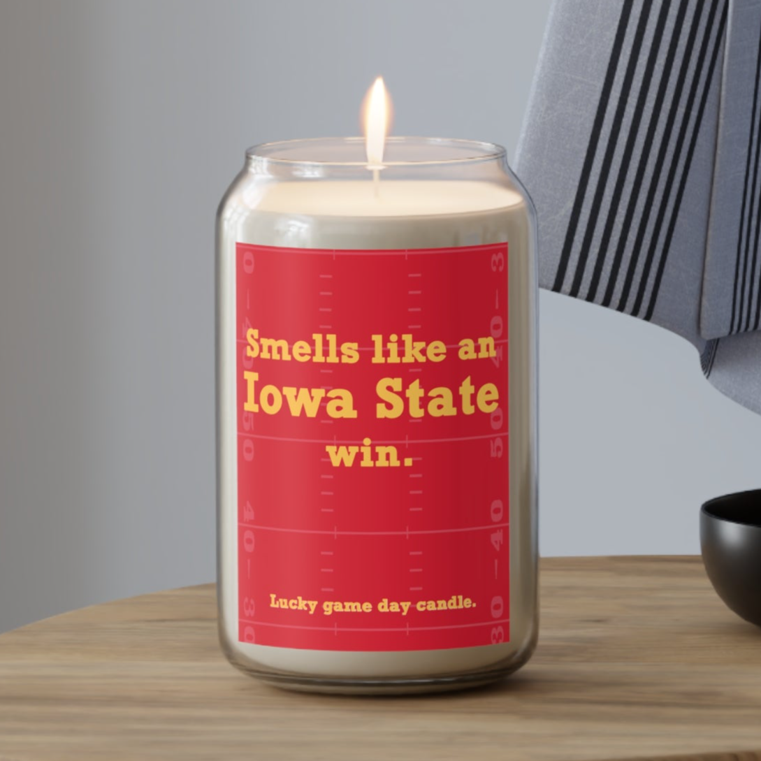 Iowa State Football - "Smells like an Iowa State win" scented candle (13.75 oz)