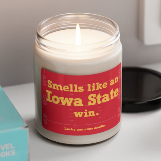 Iowa State Football - "Smells like an Iowa State win" scented candle (9 oz)