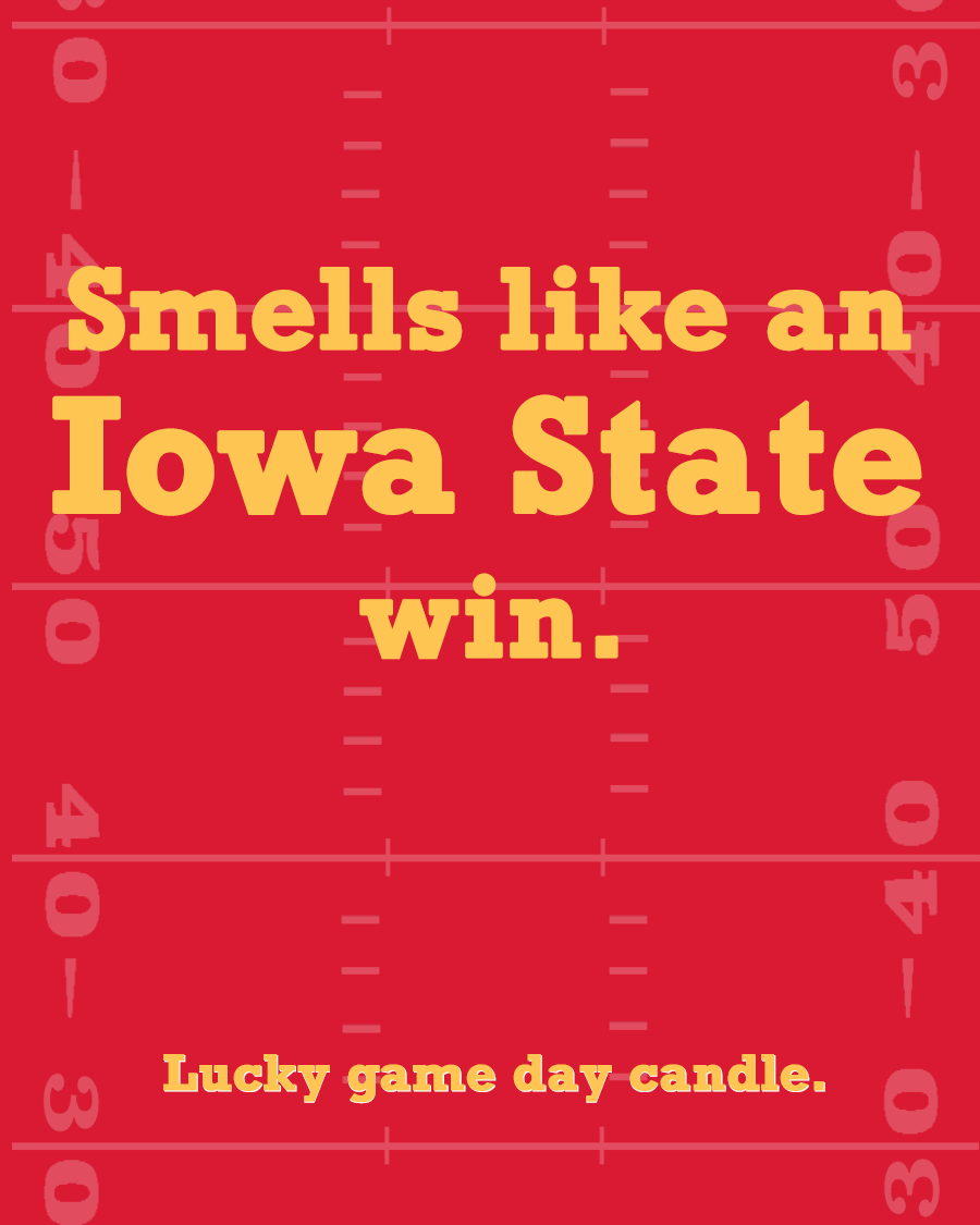 Iowa State Football - "Smells like an Iowa State win" scented candle (13.75 oz)