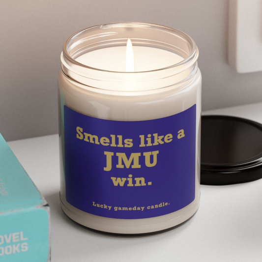 James Madison - "Smells like a JMU win" scented candle (9 oz)