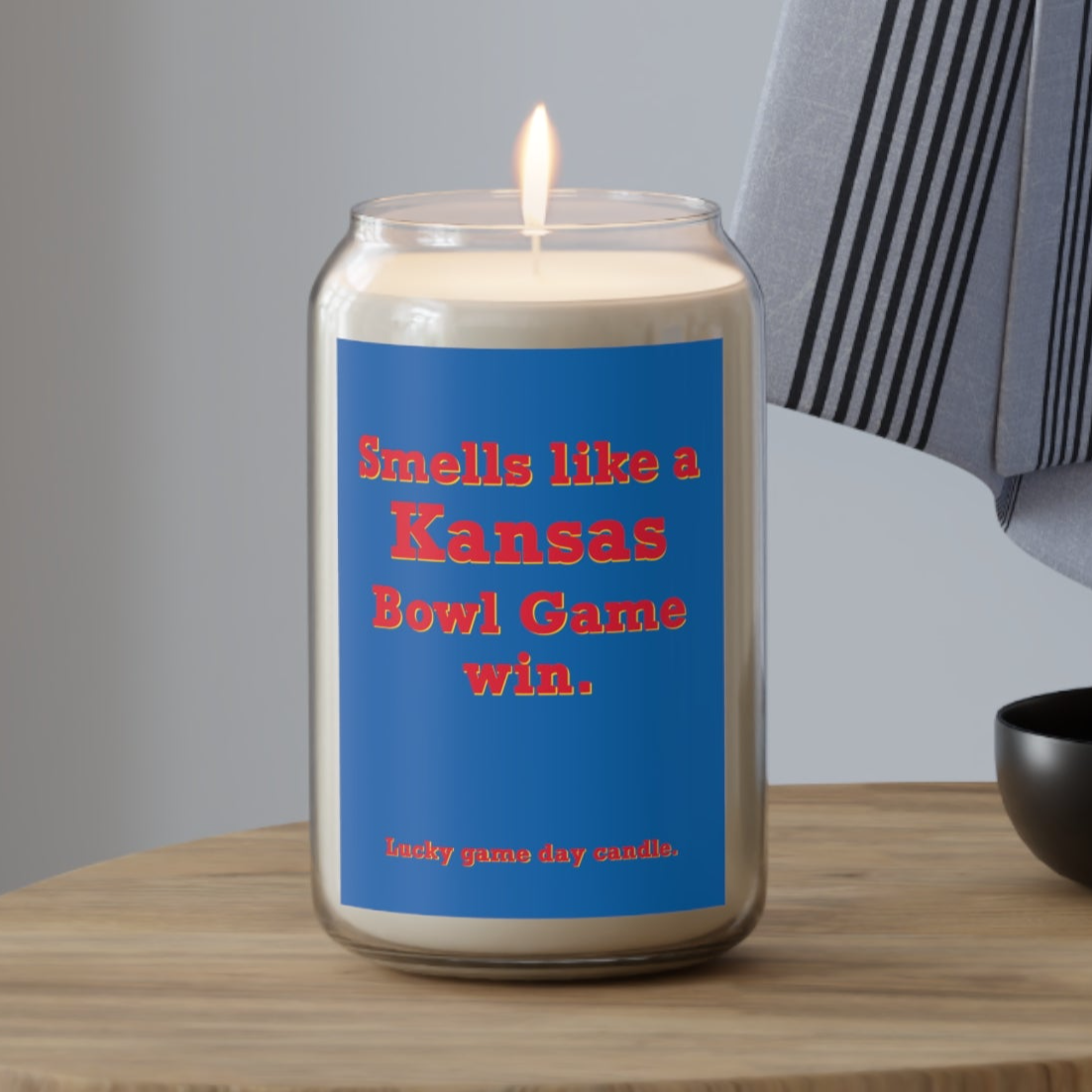 Kansas Bowl Game - "Smells like a Kansas Bowl Game win" scented candle (13.75 oz)