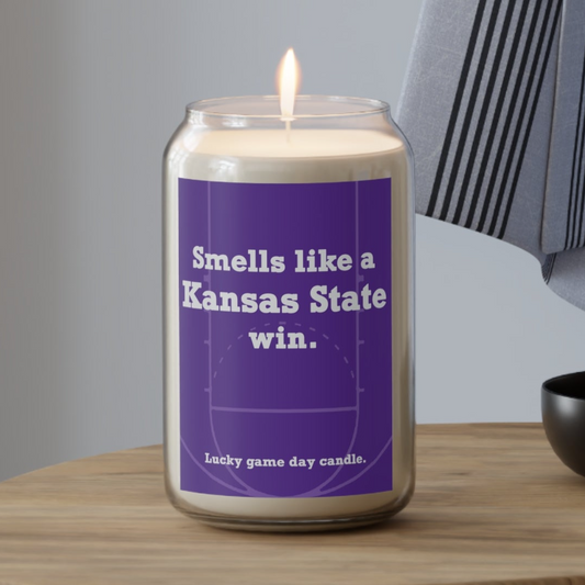 Kansas State Basketball - "Smells like a Kansas State win" scented candle (13.75 oz)