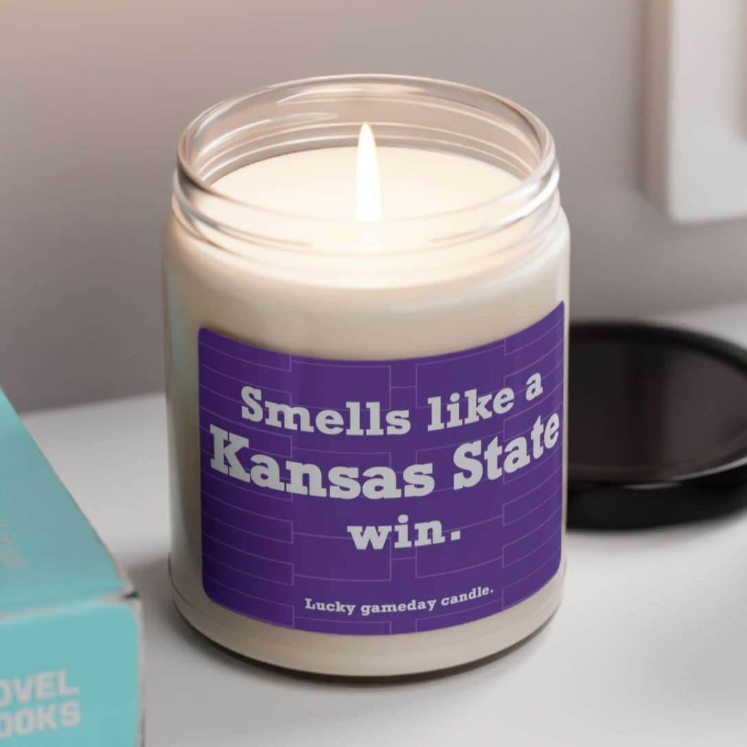 Kansas State Basketball - "Smells like a Kansas State win" scented candle (9 oz)